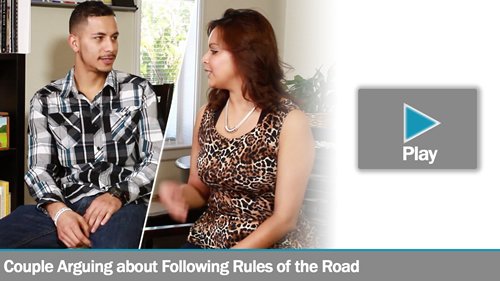 Couple Arguing about Following Rules of the Road